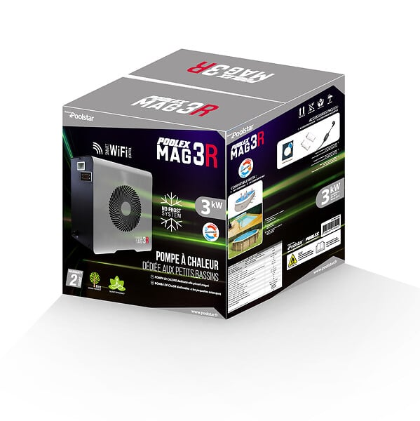 POOLEX - PAC POOLEX MAG 4KW Réversible pour bassin jusqu'à 28m3 - large