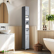 VOUNOT - Meuble rangement salle de bain Haut colonne 180x20x20cm MDF gris - vignette