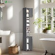 VOUNOT - Meuble rangement salle de bain Haut colonne 180x20x20cm MDF gris - vignette