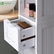 VOUNOT - Meuble rangement salle de bain Haut colonne 180x20x20cm MDF blanc - vignette