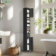 VOUNOT - Meuble rangement salle de bain Haut colonne 180x20x20cm MDF noir - vignette