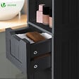 VOUNOT - Meuble rangement salle de bain Haut colonne 180x20x20cm MDF noir - vignette