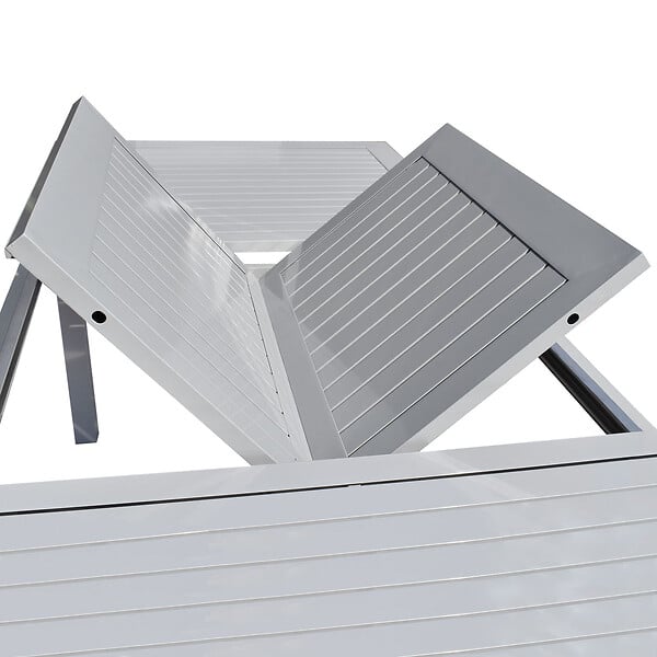 HAPPY GARDEN - Salon de jardin CAPRI extensible en textilène noir 8 places - aluminium gris - large