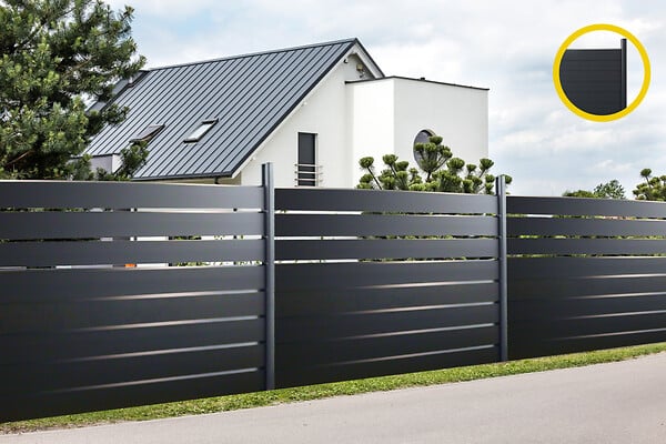 DEBARGE - Lot de 4 lames aluminium EVA gris - 21x145x2000mm - large