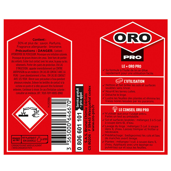 ORO PRO - Savon noir mou - Huile de lin - 1Kg - large