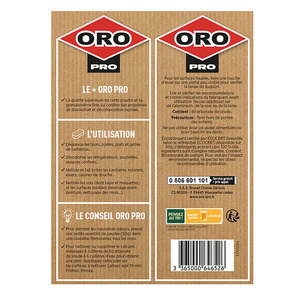 ORO PRO - Bicarbonate de soude - 1Kg - Multi-usage - large