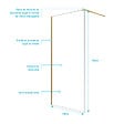 AURLANE - Paroi de Douche 100x195 cm en Verre Trempé 5 mm - Finition Or Brossé - GOLD ELEMENTARY - vignette