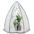 VOUNOT - Serre de jardin hivernage dome avec bache PE 160x160x180cm Blanc - vignette