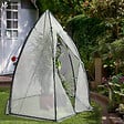 VOUNOT - Serre de jardin hivernage dome avec bache PE 160x160x180cm Blanc - vignette