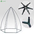 VOUNOT - Serre de jardin hivernage dome avec bache PE 160x160x180cm Blanc - vignette