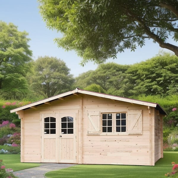 HABRITA - Abri de jardin - Bois - 42mm - 17.47m2 - large