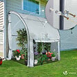 VOUNOT - Serre de jardin hivernage murale adossee avec bache PE 200x100x180cm blanc - vignette