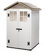 HABRITA - Abri de jardin résine EVO 120 - Beige - L.137xl.144xH.214cm - vignette
