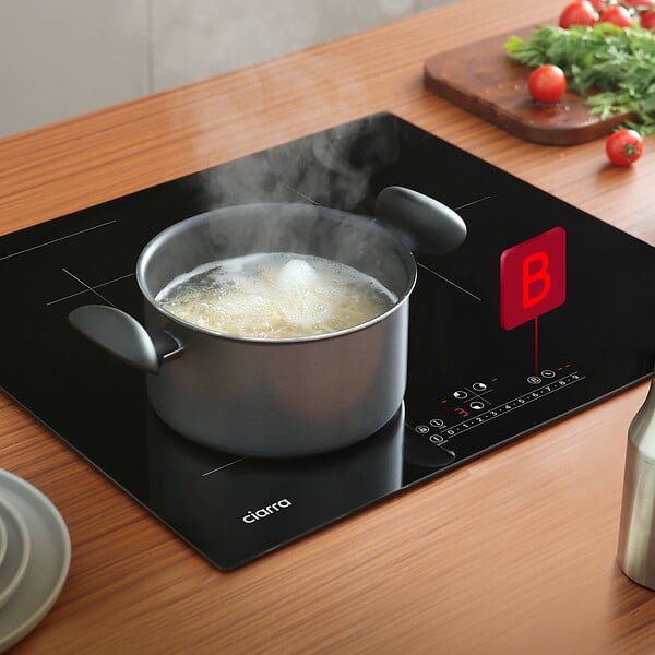 CIARRA - Plaque de cuisson induction 59cm 3 Foyers 6500W  Flexizone Booster CD3BFBIH - large