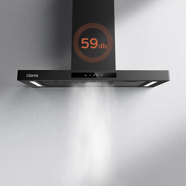CIARRA - Hotte Aspirante Tactile 90cm APP Contrôle 650m3/h 4 Vitesses Booster Noir CD9102B-P - large