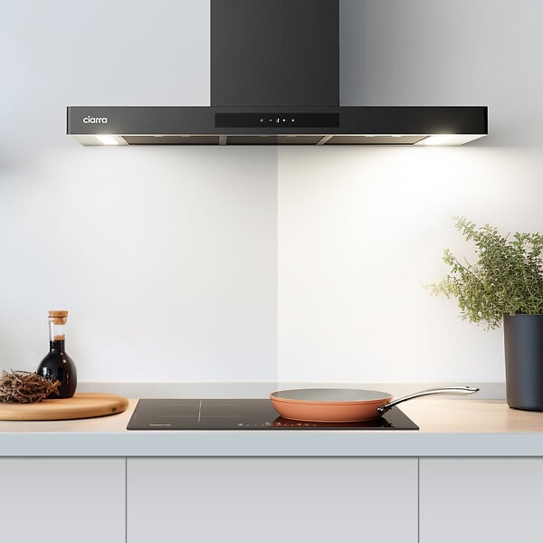 CIARRA - Hotte Aspirante Tactile 90cm APP Contrôle 650m3/h 4 Vitesses Booster Noir CD9102B-P - large