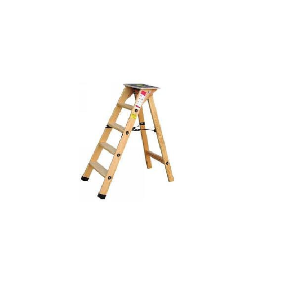 OUTIFRANCE - Escabeau bois professionnel 9 marches + tablette - large