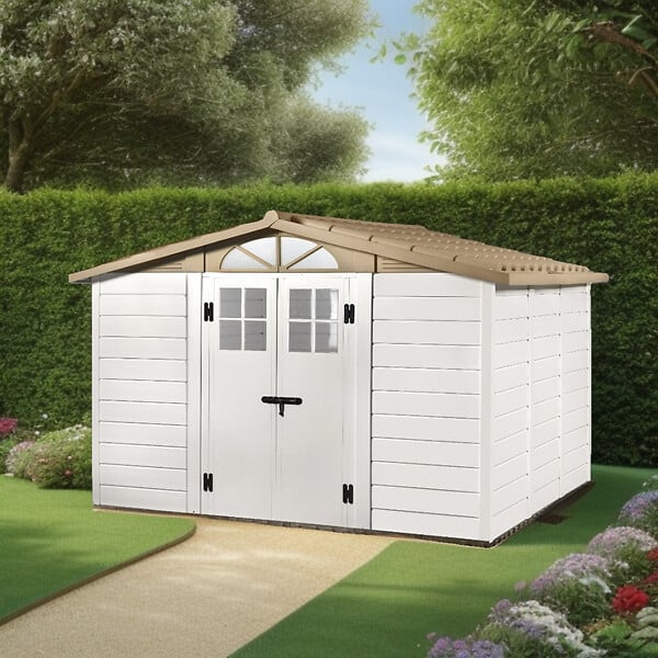 HABRITA - Abri de jardin - Résine 8,06 m2 - 20mm - SU 6.51m2 - large