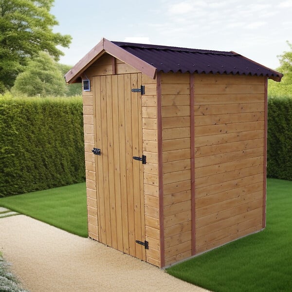 HABRITA - Abri de jardin bois toilettes sèches - L.120xP.120xH.203cm - large