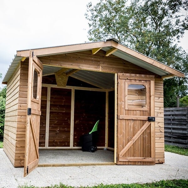 HABRITA - Abri de jardin en bois - L.266xH.235xP.279cm - large