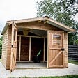 HABRITA - Abri de jardin en bois - L.266xH.235xP.279cm - vignette