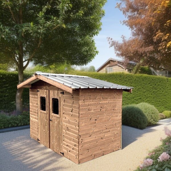 HABRITA - Abri de jardin en bois - L.266xH.235xP.279cm - large