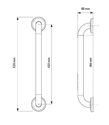 AKW - BARRE INOX POLI DN32  450MM - large