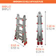 OUTIFRANCE - Echelle transformable 2 plans - Longueur 4m / pliée 1,2m - Hauteur escabeau 1,98m - BKPL/2 - vignette