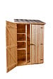 HABRITA - Abri de jardin mural en bois - L.132xP.65xH.206cm - vignette