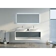 DISTRIBAIN - Meuble de salle de bain Bellano 1400 Gris béton et Blanc - vignette