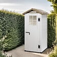 HABRITA - Abri de jardin en résine - Beige - 0,58m² - L.96.5xP.96.5xH.203cm - vignette