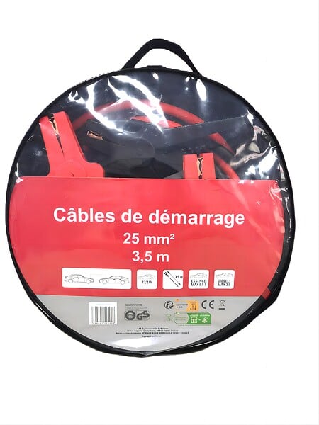 Câble de démarrage 25mm² - 3,5 m - 350 A - large