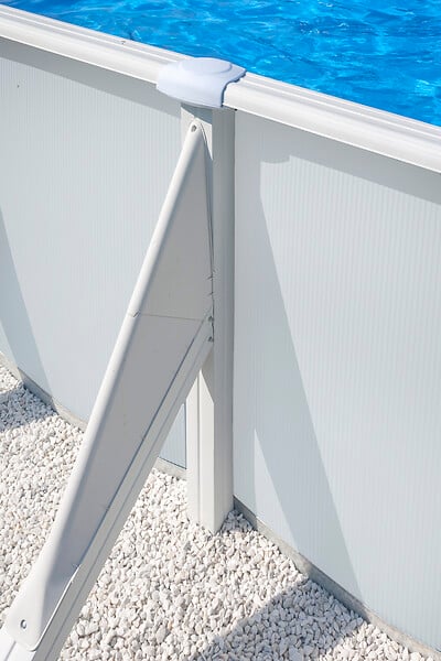 GRE - Piscine ovale acier Atlantis - Blanc - L.527xH.132xP.327cm - large