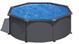 GRE - Piscine ronde acier - Gris anthracite - Diam.3,20xH.1,22m - vignette