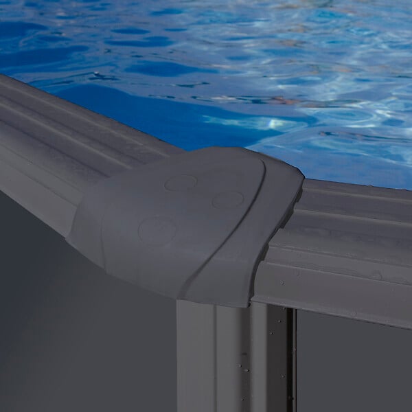 GRE - Piscine ronde acier - Gris anthracite - Diam.3,20xH.1,22m - large