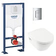 GROHE - SOLIDO Pack Bâti-support + Cuvette sans bride + Abattant + Plaque chrome (AUTOPORTANT-ARCHI4-1) - vignette