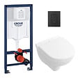 GROHE - Pack WC Bâti-support RapidSL + Cuvette suspendue + Abattant  + Plaque Noir mat (RAPIDSL-O.NOVO49-KF0) - vignette