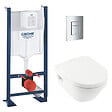 GROHE - RAPID SL Pack Bâti-support + Cuvette sans bride + Abattant  + Plaque chrome (PROJECTARCHI4-1) - vignette