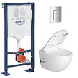 GROHE - Pack WC Bâti autoportant Solido + WC sans bride SAT fonction bidet thermostatique + Plaque chrome (AUTOPORTANT-SATCLEAN-1) - vignette
