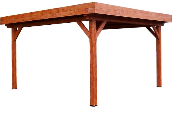 HABRITA - Auvent en bois Ombra - Marron - L.354xl.354cm - large