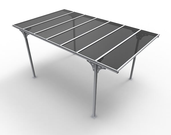 HABRITA - Carport Aluminium toit plat - large
