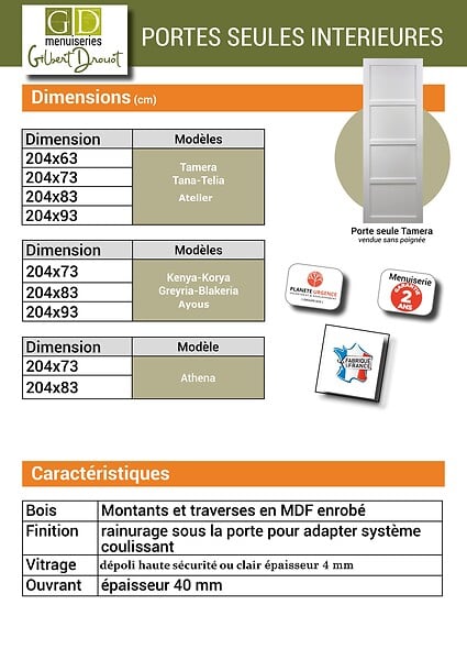 GD MENUISERIES - Porte Coulissante Blakeria Gris Anthr Vitrée H204 x L83 cm - large