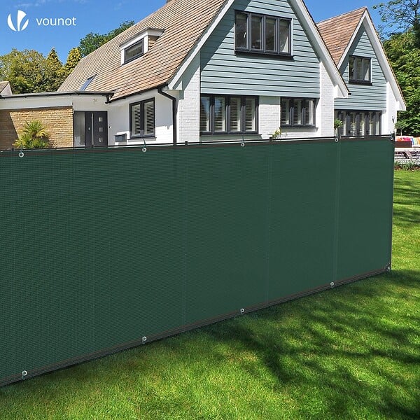 VOUNOT - Brise vue occultant en HDPE 230g/m² 1x10m avec attaches de fixation vert - large
