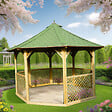 HABRITA - Pavillon de jardin bois - KIC35 - Diam.416xH.340cm - vignette