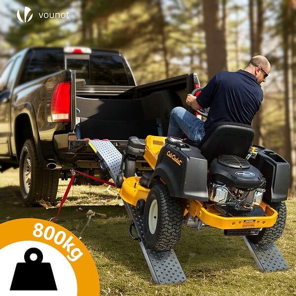VOUNOT - Rampe de chargement pliable Charge lourde antiderapant en acier galvanise 196cm - large