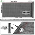 VOUNOT - Brise vue occultant en HDPE 230g/m² 1.8x20m avec attaches de fixation gris - vignette