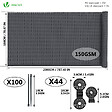 VOUNOT - Brise vue occultant en HDPE 150g/m² 1.8x20m avec attaches de fixation anthracite - vignette