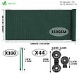 VOUNOT - Brise vue occultant en HDPE 150g/m² 1x20m avec attaches de fixation vert - vignette