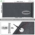 VOUNOT - Brise vue occultant en HDPE 230g/m² 1.5x20m avec attaches de fixation anthracite - vignette