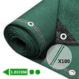 VOUNOT - Brise vue occultant en HDPE 230g/m² 1.8x20m avec attaches de fixation vert - vignette
